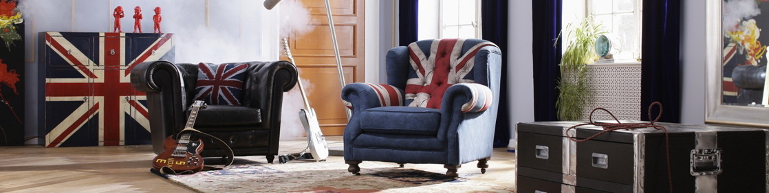 Armchair Grandfather Union Jack Size:0,89 x 0,9 x 0,95 m Item number:75437 1800