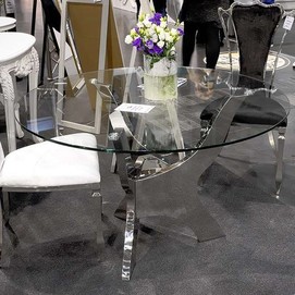 Стол обеденный 120cm TH314 серебро Glamoorzee