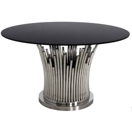 Стол обеденный 130cm TH521 серебро+черный Glamoorzee