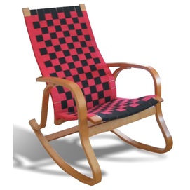 Кресло качалка A-3003 красно-черная Peijan