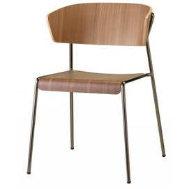 Крісло LISA WOOD 2850 коричневе ноги антрацит SCAB Design
