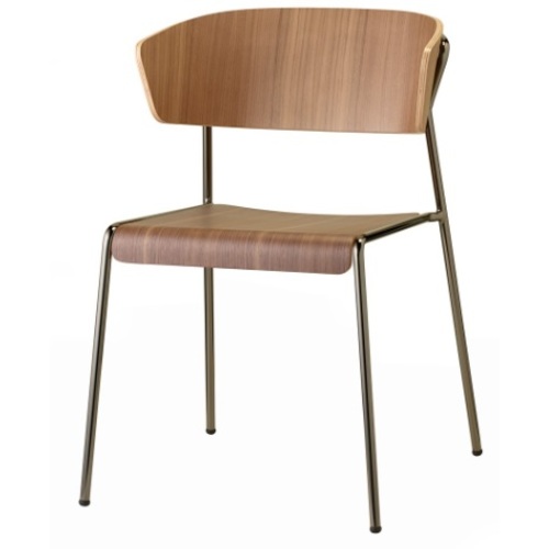 Крісло LISA WOOD 2850 коричневе ноги антрацит SCAB Design
