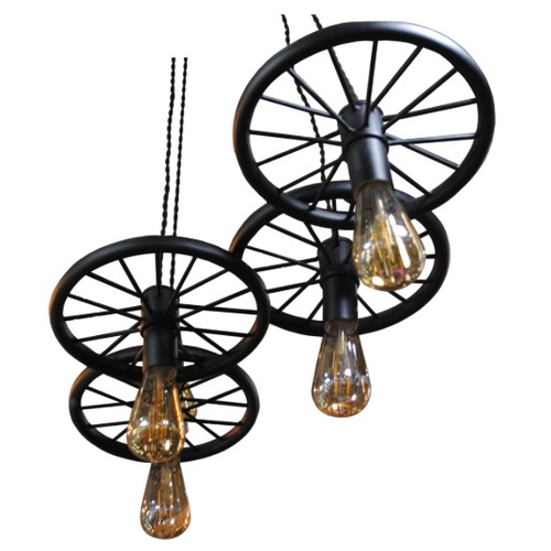 Люстра Колесо велосипеда 4 лампи чорний LiteKraft