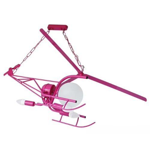 Люстра дитяча Вертоліт 3 + 1 рожевий LiteKraft