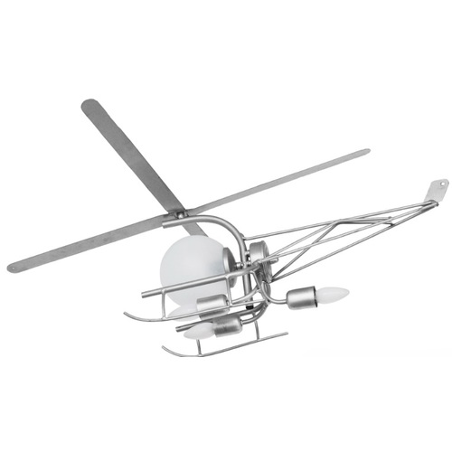 Люстра дитяча Вертоліт 3 + 1 срібло LiteKraft