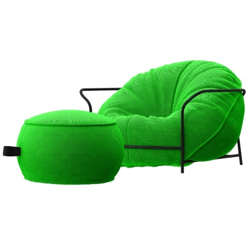 Кресло с пуфом UNI ярко-зеленый Levantin