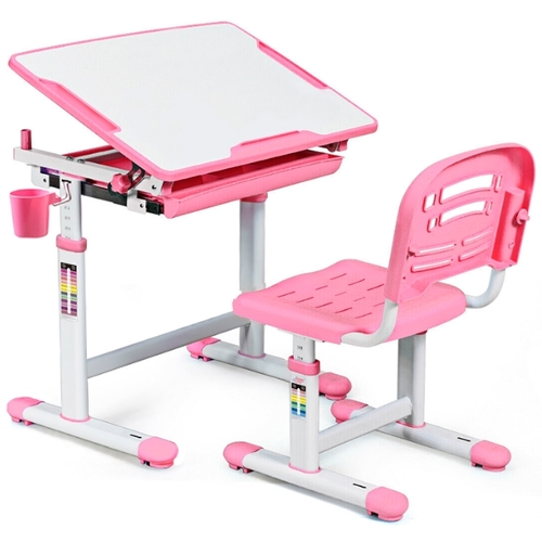 Комплект парта и стульчик Evo-kids Evo-06 бело-розовый Mealux