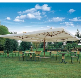 Зонт алюминиевый консольный QUADRO XL- 6 х 6 м кремовый с 4-мя куполами OUTDOOR