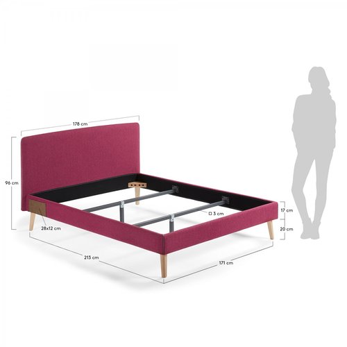 Ліжко LYDIA 160x200см D055VA34 рожевий Laforma
