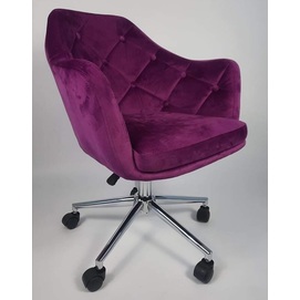Кресло Luxury фиолетовый велюр+хром на роликах