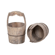 Wooden bucket натуральний колір KM977