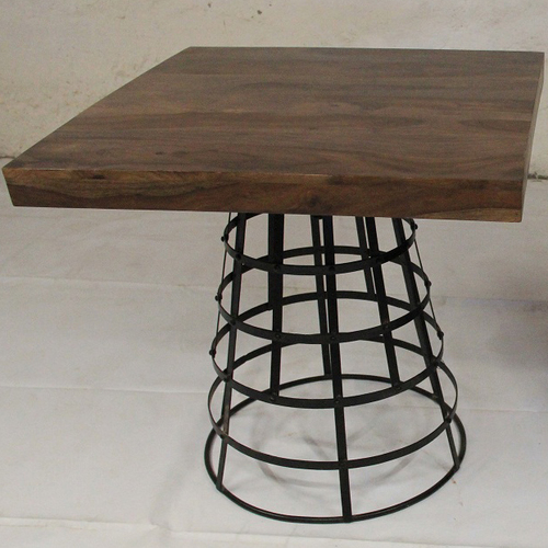 Стол квадратный тёмно-коричневый IRON BASE TABLE CHOCOLATE 76×80×80 шишам Ganesha
