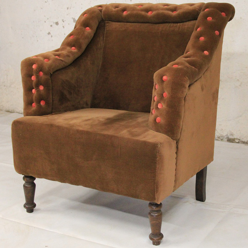 Кресло WOODEN VALVATE FTD. бархат 80×70×80 коричневое
