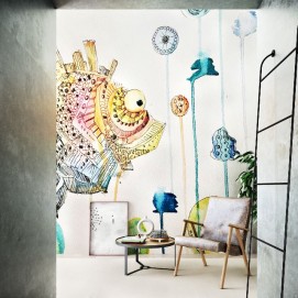 Дизайнерські шпалери Риба з книги Andrey Belik вологостійкі ширина 1.3м TheОбоі