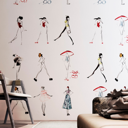 Дизайнерські шпалери Fashion sketch Aleksandra Verhovskaya вологостійкі ширина 1.3м TheОбоі