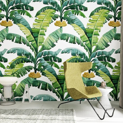 Дизайнерські шпалери Бананові листя вологостійкі ширина 1.3м TheОбоі