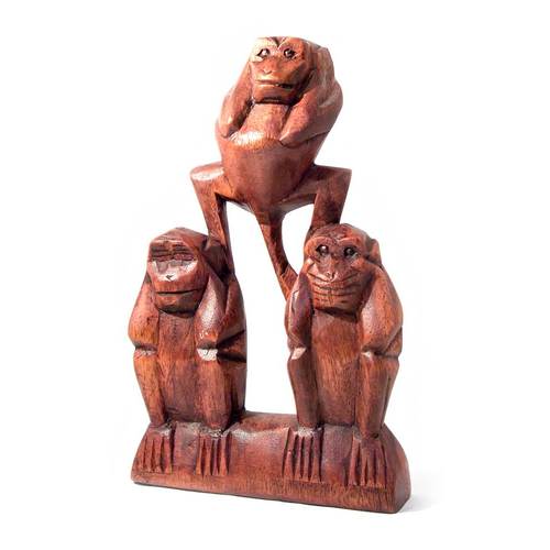 Фігура дерев'яна " 3 мавпи " (11х5х20 см) (MAR001BR