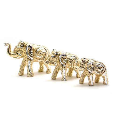 Слони різьблені алюміній (н-р 3 шт) (11,5х7,5см8х6см8х5,5см) (Elephant Set of 3ps small