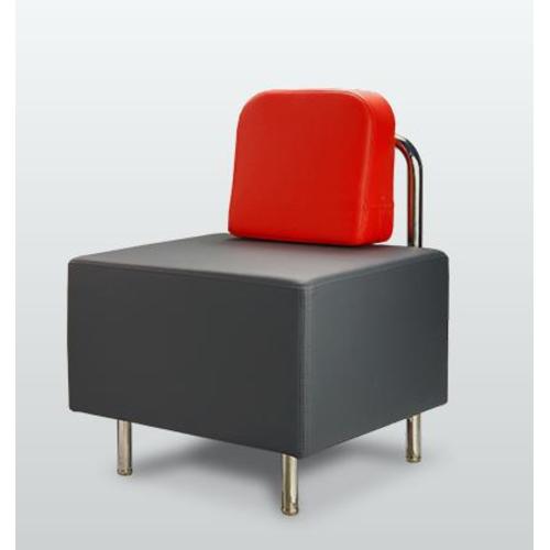 Крісло Немо-1-NS (нерж.сталь) D'LineStyle сіро-червоне