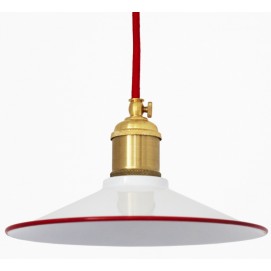 Лампа підвісна конус 22см. біло-червона 740-2 PikArt