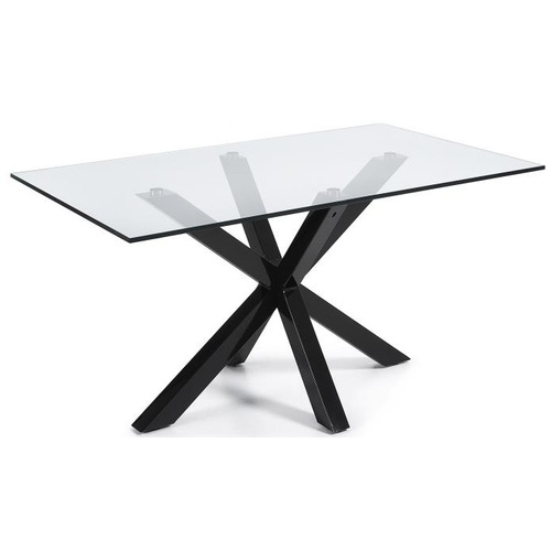 Стіл обідній ARYA Table 160x90 скло + ноги чорні C436C07 Laforma