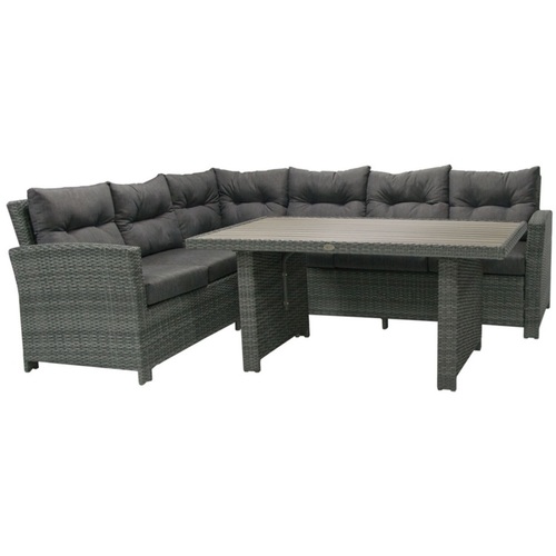 Комплект PAVIA с подушками, стол и угловой диван тёмно-серый 21091 Garden4You
