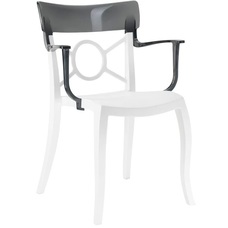 Крісло Opera-K сидіння біле 01 PAPATYА прозоро-димчастий 38