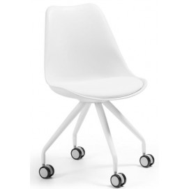 Крісло офісне біле C975U05 - LARS Chair Leg Epoxy Seat Plastic Pure White U05 Laforma