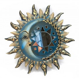 Дзеркало мозаїчне " Сонце і Місяць " (D-20 cм) синє