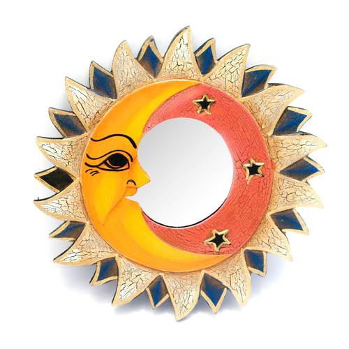 Дзеркало мозаїчне " Сонце і Місяць " (D-20,5 cм) кольорове