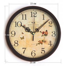 Часы настенные Ретро 25см темно-коричневые Clock 