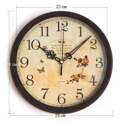 Часы настенные Ретро 25см темно-коричневые Clock 
