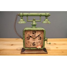 Часы настольные Телефон зеленые Clock 