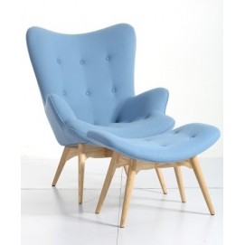 Кресло с пуфом Contour голубой D2-64268 Home Design 2017 купить в Украине, цена 52230грн
