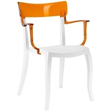 Крісло Hera-K сидіння біле 01 спинка помаранчева PAPATYА