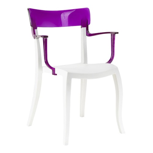 Крісло Hera-K сидіння біле 01 спинка фіолетова PAPATYА
