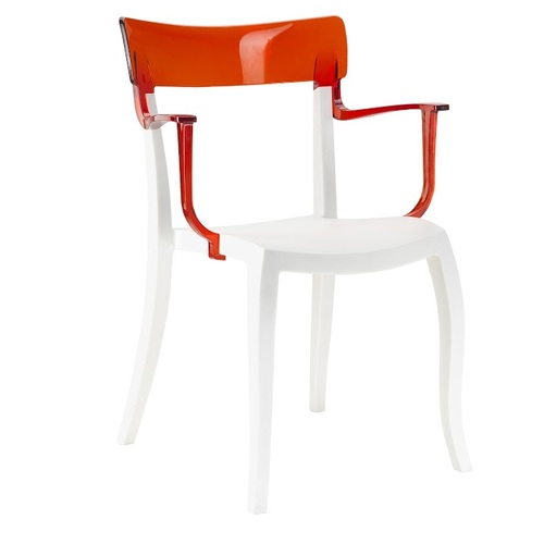 Крісло Hera-K сидіння біле 01 спинка червона PAPATYА