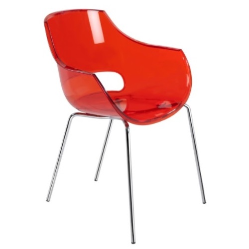 Крісло Opal прозоро-червоне 29 ноги метал PAPATYА
