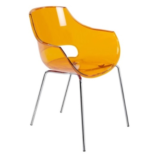 Крісло Opal прозоро-помаранчеве 33 ноги метал PAPATYА