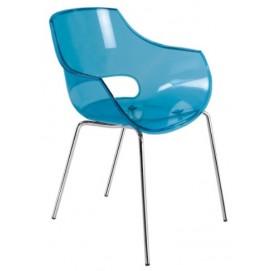 Крісло Opal прозоро-синє 40 ноги метал PAPATYА