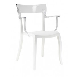 Крісло Hera-K сидіння біле 01 спинка прозора PAPATYА