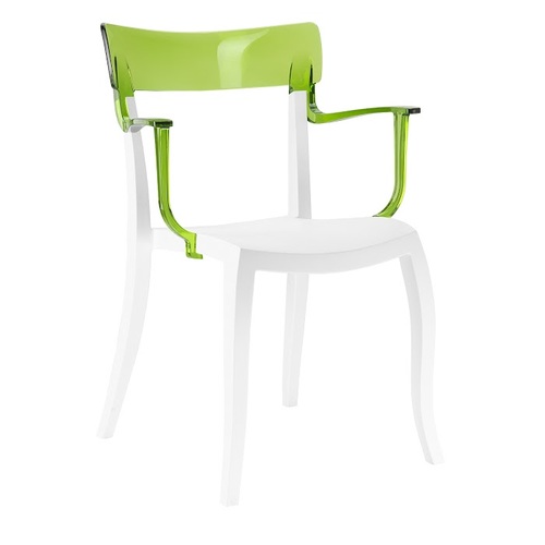 Крісло Hera-K сидіння біле 01 спинка зелений PAPATYА