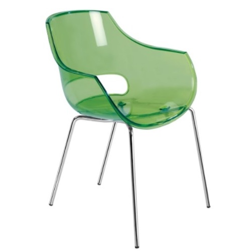 Крісло Opal прозоро-зелене 35 ноги метал PAPATYА