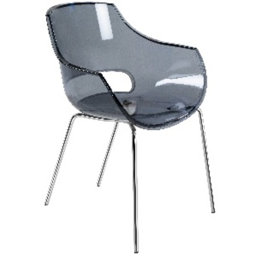 Крісло Opal прозоро-сіре 38 ноги метал PAPATYА