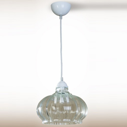 Лампа підвісна Зукко 18402 прозора біла N&B LIGHT