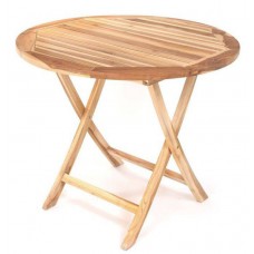 Стол обеденный круглый складной 90 см САНТА из тикового дерева AJG207 EVA TEAK 