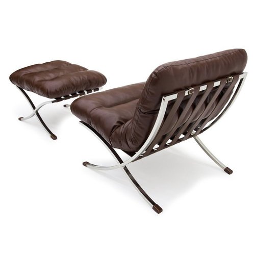 Комплект мебели кресло и пуфик LEONARDO LINEA Lareto коричневый