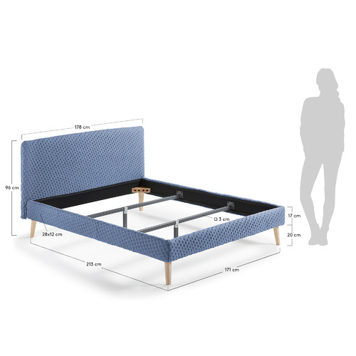 Ліжко D055MO27 - LYDIA 160x190 cm синя Laforma 2018