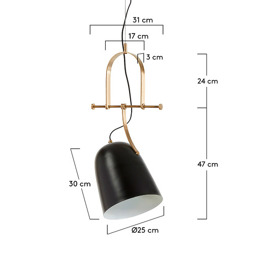 Лампа підвісна AA1229R01 - ZONE чорна Laforma 2018