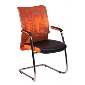 Кресло офисное Аэро CF хром 026595 оранжевое Famm 2018